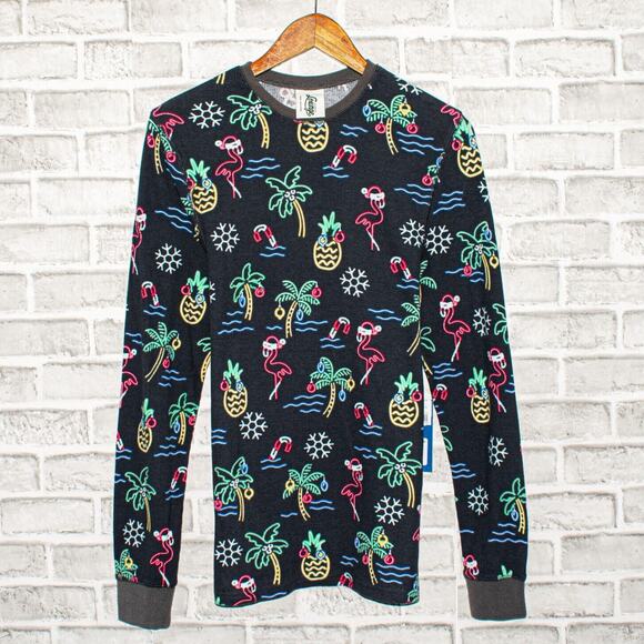 Chubbies Men's Thermal knit Sleep Shirt The lights Santa Action Medium - Picture 1 of 8